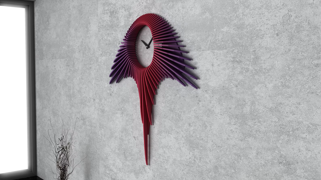 تصميم ساعة بارامتري خشبية