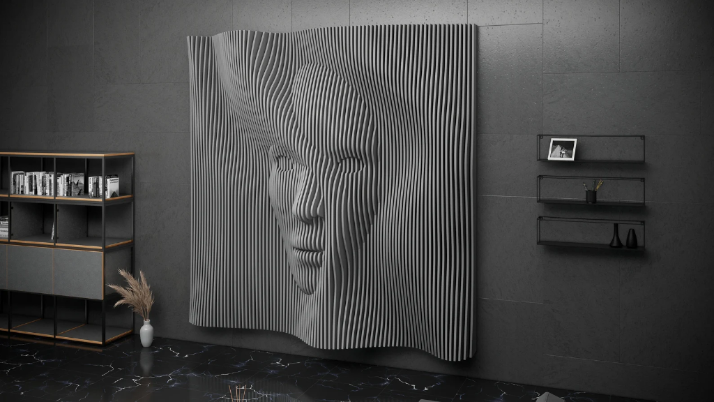 Parametric Face Design Wavy Wooden Wall Decor