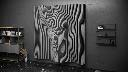 Parametric Face Design Wavy Wooden Wall Decor