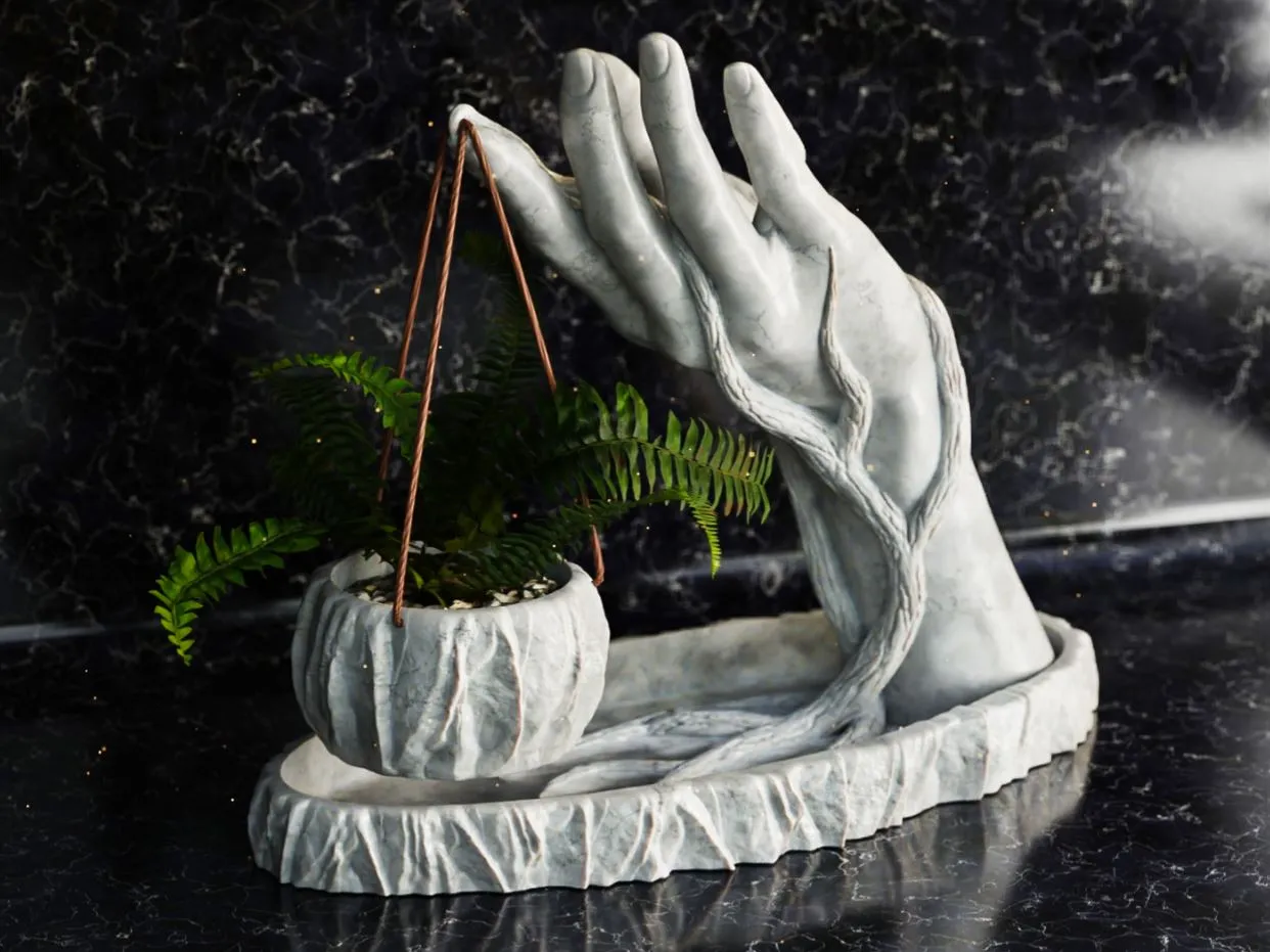 وعاء نبات مودرن (يد الحياة)