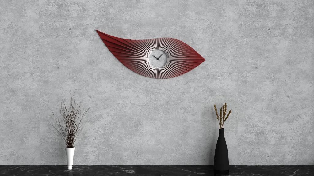 Parametric Wavy Wooden Wall Decor 63 / Clock Design / Digital files for CNC cutting machines