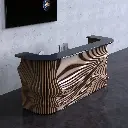  Modern Parametric-Style Reception Desk PR02 | Customized Office Entry Counter | Executive Office Desk | CNC Router Files. 