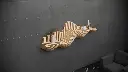 Parametric Wall Art Wavy Wooden Shelf Decor & Modern Furniture Design - 3D Printed Cutting Machine File 