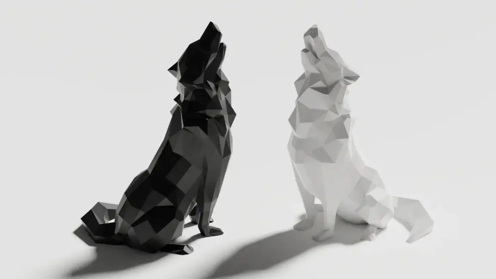 Low Poly Howling Wolf 2.0 (Decoration)(No Supports!) FIXED
