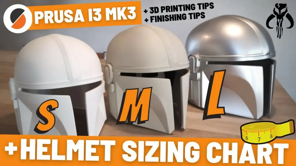How to print the Mandalorian helmet - size S, M, L and 3D print settings