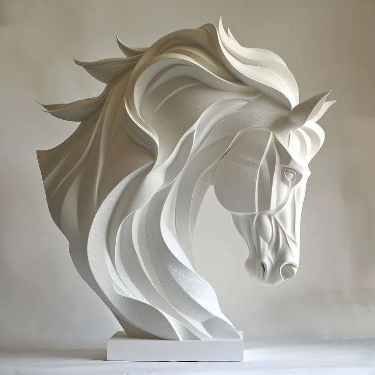 Tête de cheval – Sculpture réaliste 3D 