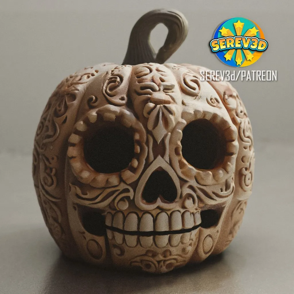 Day of the Dead Halloween Pumpkin - Lamp