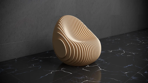 [كرسي خشبي بارامتري] Parametric wooden chair