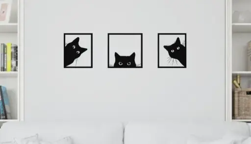 [CATS WALL DECORATION PACK ] عمل جداري - ٣ قطط