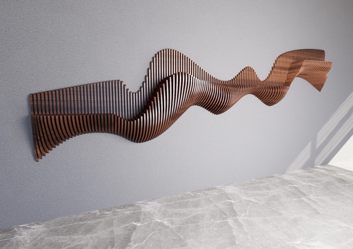 [Parametric Wavy Wooden Wall shelf Face in Waves] Parametric Wavy Wooden Wall shelf Face in Waves