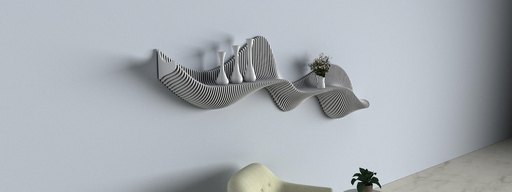 Parametric Wall Wavy Floating Shelf - Handmade Wooden Floating Shelves - Wavy Shelf with Custom Color Options - Custom Modern Home Decor ART