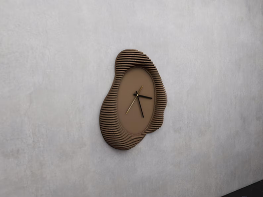 [Parametric Wavy Wooden Clock Design | CNC Cutting File] ساعة جدارية بارومترية مودرن ٣