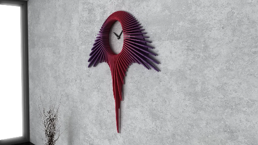 [Parametric Wavy Wooden Wall Decor 65 / Clock Design / Digital files for CNC cutting machines] ساعة جدارية بارومترية مودرن ٥