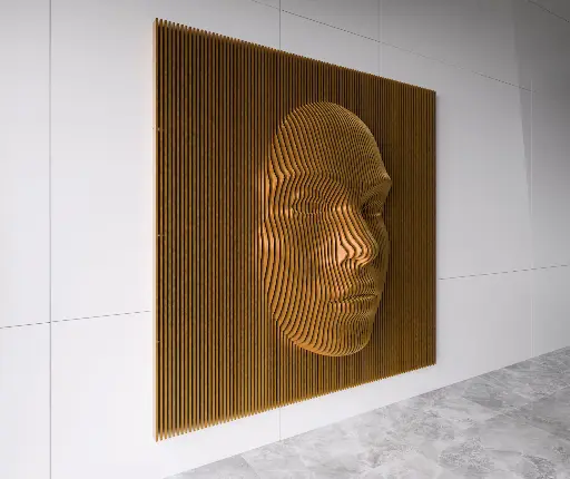 Female Face Wall Cut Files Art Decor Wavy Wooden Wall Decor Wall DesigN svg dxf eps / CNC files for cutting |#20| 