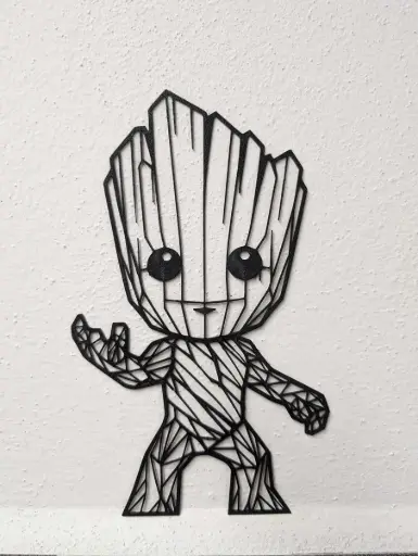 [baby groot low poly wall art ] لوحة قروت