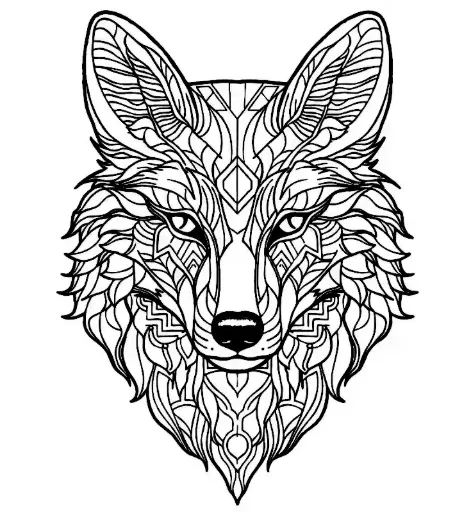[wolf mandala ]  لوحة ذئب مانديلا