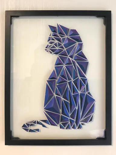 Geometric Low Poly Cat Wall Art 