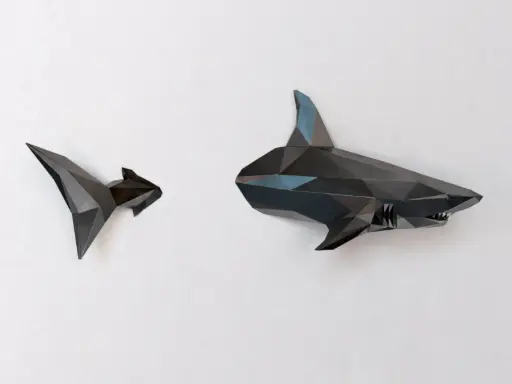 [Low Poly Wall Shark] لوحة القرش