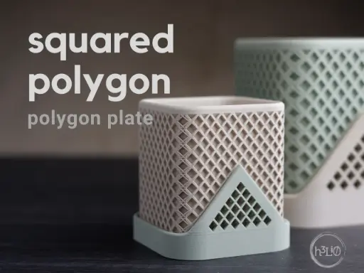 [squared polygon planter · polygon plate] مزهرية فنية مودرن