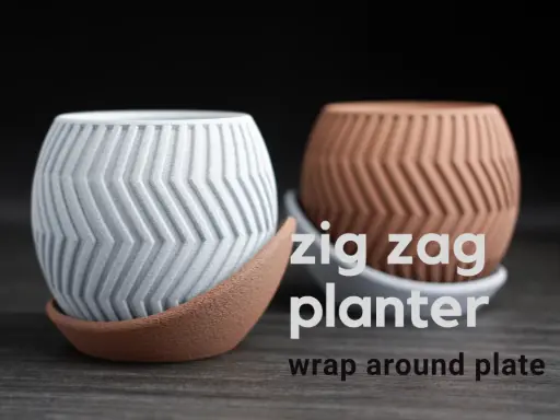 [zig zag planter · wrap around plate ] مزهرية نباتات
