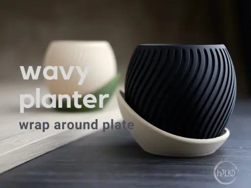 [wavy planter · wrap around plate ] مزهرية موجية