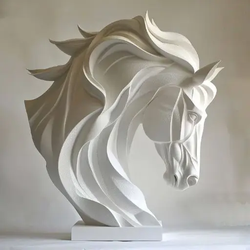 Tête de cheval – Sculpture réaliste 3D 