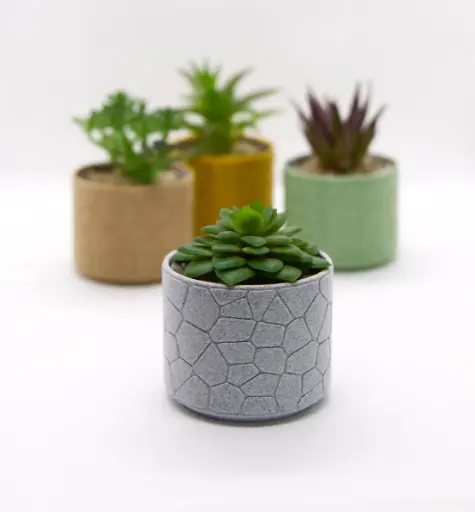 [Vase #3 - curved Stone Pattern] مزهرية نباتات