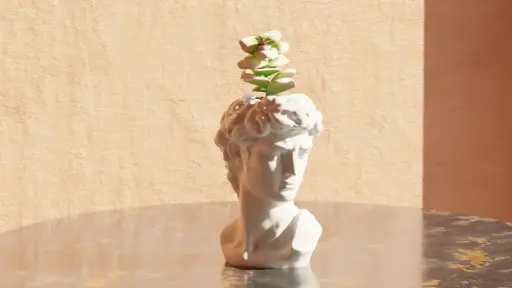 [David (by Michelangelo) Head Pot Plant] مزهرية رومانية
