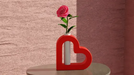 [Heart Vase - Flower Vase (Decoration)] مزهرية ورود - قلب