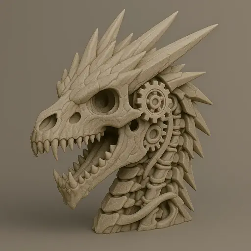 [Dragon Mecha Head Skeleton ] مجسّم - تنين هيكل عظمي