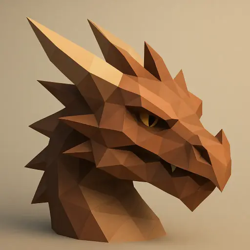 Dragon head low poly 