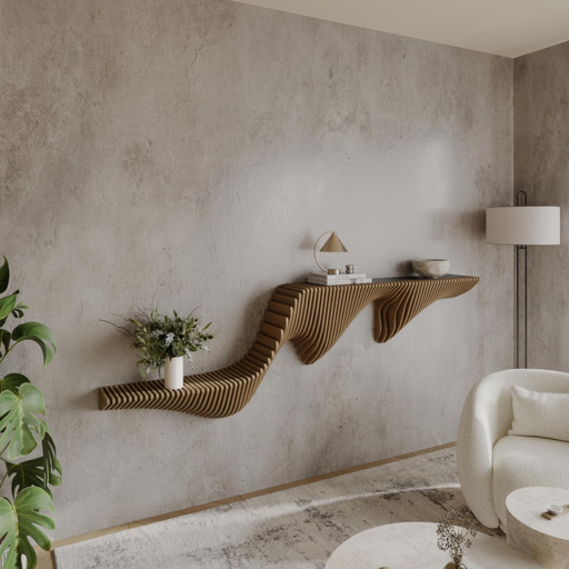 Parametric Wooden Wavy Shelf